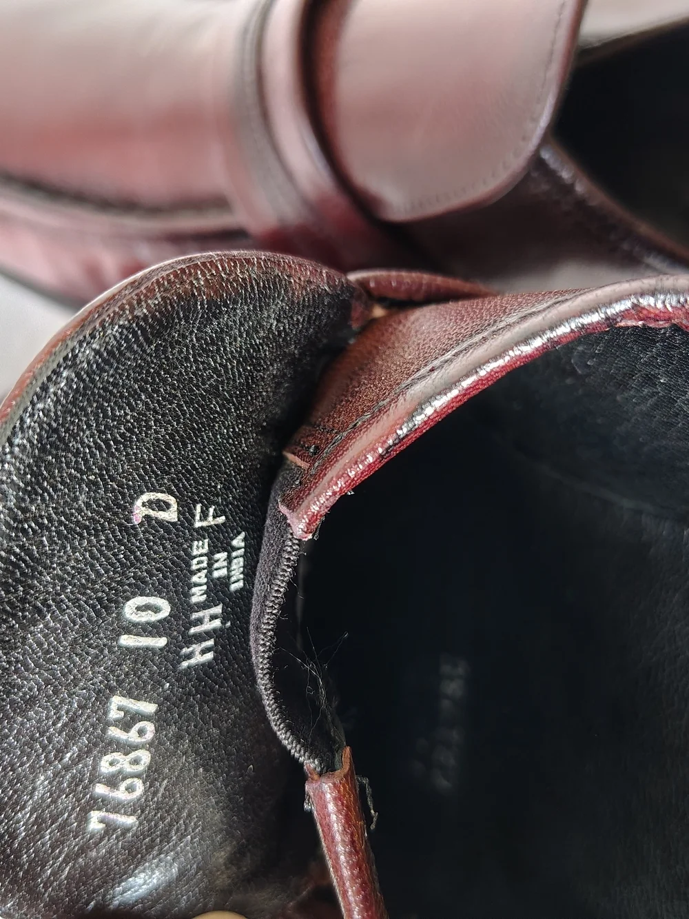 Florsheim Burgundy Leather Penny Loafers with Brass Accent Size 10 D